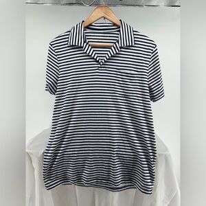 Aeropostale, white and black stripe polo shirt